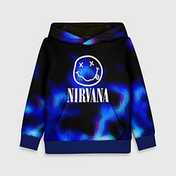 Толстовка-худи детская Nirvana flame ghost steel, цвет: 3D-синий