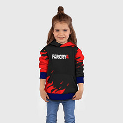 Толстовка-худи детская Фаркрай текстура огня, цвет: 3D-синий — фото 2