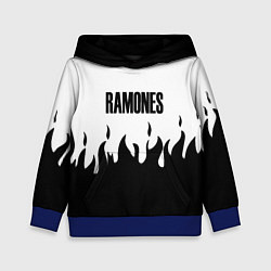 Толстовка-худи детская Ramones fire black rock, цвет: 3D-синий