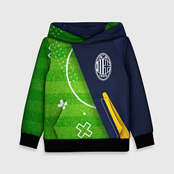 Толстовка-худи детская AC Milan football field, цвет: 3D-черный