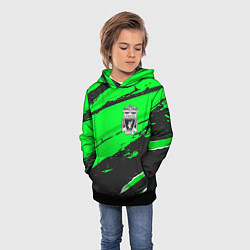 Толстовка-худи детская Liverpool sport green, цвет: 3D-черный — фото 2