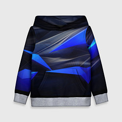 Толстовка-худи детская Black and blue abstract background sport style, цвет: 3D-меланж