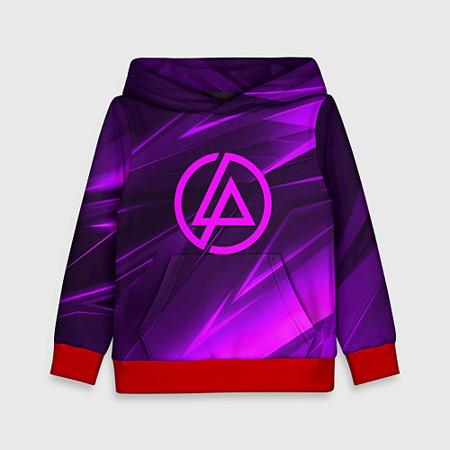 Детская толстовка Linkin park neon stripes logo / 3D-Красный – фото 1