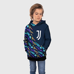 Толстовка-худи детская Juventus градиентные мячи, цвет: 3D-черный — фото 2