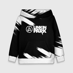 Толстовка-худи детская Linkin park рок бенд краски, цвет: 3D-белый