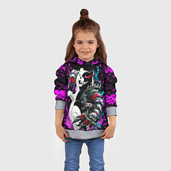 Толстовка-худи детская Монокума фан-арт, цвет: 3D-меланж — фото 2