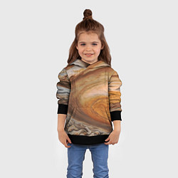 Толстовка-худи детская Волны Юпитера - star dust, цвет: 3D-черный — фото 2