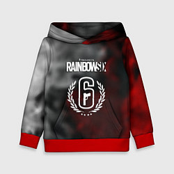 Толстовка-худи детская Rainbow six gradient fire, цвет: 3D-красный