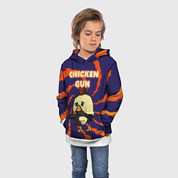 Толстовка-худи детская Чикен ган огонь, цвет: 3D-белый — фото 2