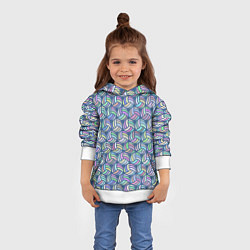 Толстовка-худи детская Волейбольные мячики, цвет: 3D-белый — фото 2