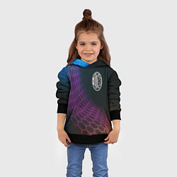 Толстовка-худи детская AC Milan футбольная сетка, цвет: 3D-черный — фото 2