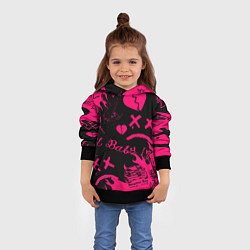 Толстовка-худи детская Lil peep pink steel rap, цвет: 3D-черный — фото 2