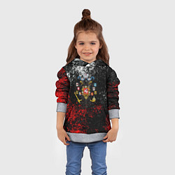 Толстовка-худи детская Россия имперская брызги красок, цвет: 3D-меланж — фото 2