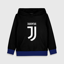 Толстовка-худи детская Juventus sport fc белое лого, цвет: 3D-синий