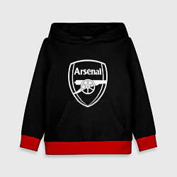 Толстовка-худи детская Arsenal fc белое лого, цвет: 3D-красный