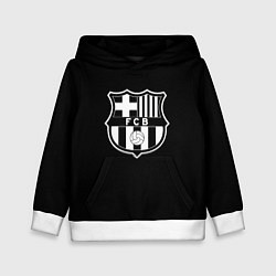 Толстовка-худи детская Barcelona fc club белое лого, цвет: 3D-белый