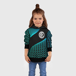 Толстовка-худи детская Inter football net, цвет: 3D-черный — фото 2