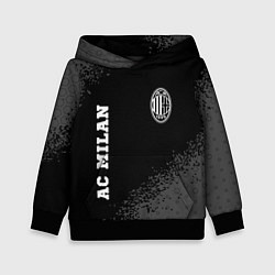 Толстовка-худи детская AC Milan sport на темном фоне вертикально, цвет: 3D-черный