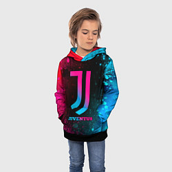 Толстовка-худи детская Juventus - neon gradient, цвет: 3D-черный — фото 2