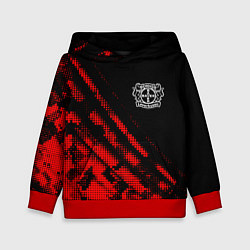 Толстовка-худи детская Bayer 04 sport grunge, цвет: 3D-красный