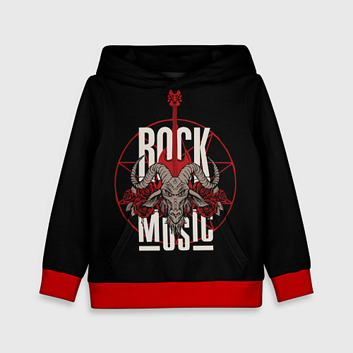 Детская толстовка Рок музыка - тяжёлый рок / 3D-Красный – фото 1