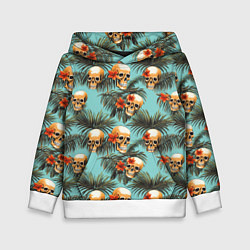 Толстовка-худи детская Черепа и море, цвет: 3D-белый