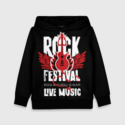 Толстовка-худи детская Rock festival - live music, цвет: 3D-черный