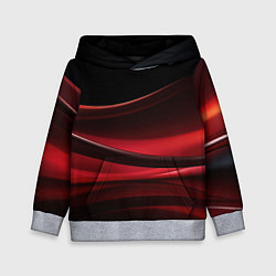 Толстовка-худи детская Темная красная абстракция на черном фоне, цвет: 3D-меланж