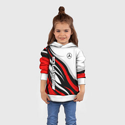 Толстовка-худи детская Mercedes benz AMG - белый с красным, цвет: 3D-белый — фото 2