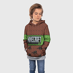 Толстовка-худи детская Minecraft logo with spider, цвет: 3D-меланж — фото 2