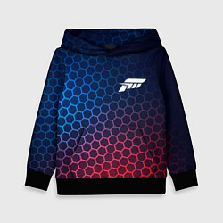 Толстовка-худи детская Forza Horizon неоновые соты, цвет: 3D-черный