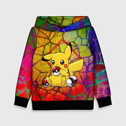 Толстовка-худи детская Pikachu pokeballs, цвет: 3D-черный