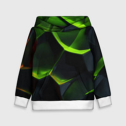 Детская толстовка Green neon abstract geometry