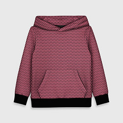 Толстовка-худи детская Розовый имитация сетки паттерн, цвет: 3D-черный