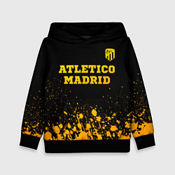Толстовка-худи детская Atletico Madrid - gold gradient посередине, цвет: 3D-черный