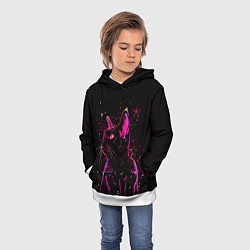 Толстовка-худи детская Кот в звездах, цвет: 3D-белый — фото 2