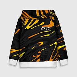 Толстовка-худи детская KTM - orange liquid, цвет: 3D-белый
