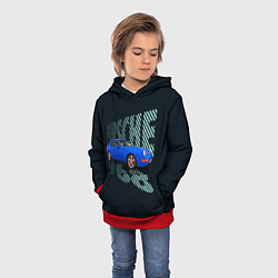 Толстовка-худи детская Немецкая спортивная машина Porsche 968, цвет: 3D-красный — фото 2