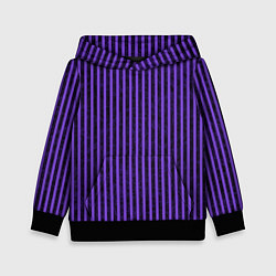 Толстовка-худи детская Полосатый яркий фиолетовый, цвет: 3D-черный