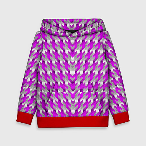 Детская толстовка Розово-белый паттерн / 3D-Красный – фото 1