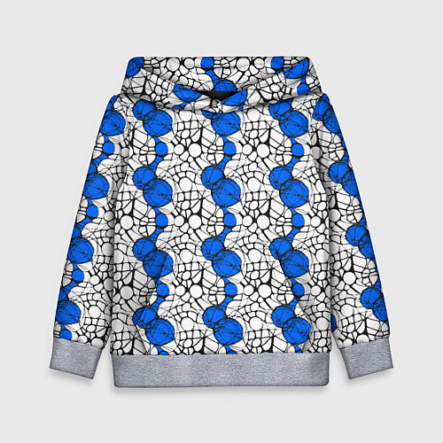Детская толстовка Нейрографический узор из синих кругов и овалов / 3D-Меланж – фото 1