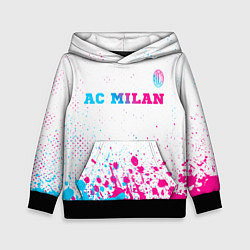 Толстовка-худи детская AC Milan neon gradient style посередине, цвет: 3D-черный