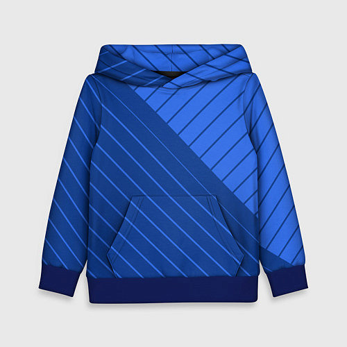 Детская толстовка Сине-голубой косые полосы / 3D-Синий – фото 1