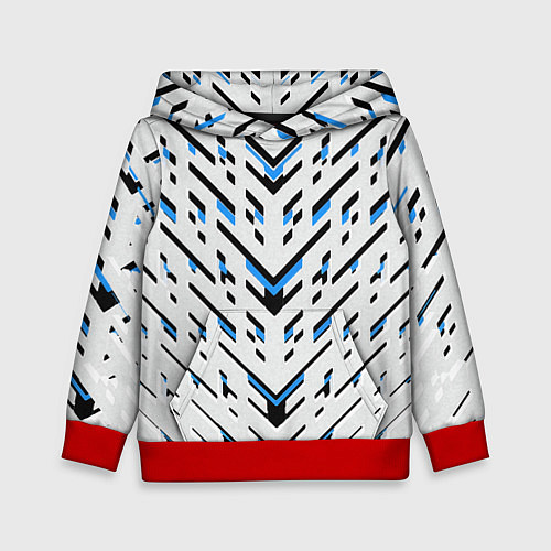 Детская толстовка Black and blue stripes on a white background / 3D-Красный – фото 1
