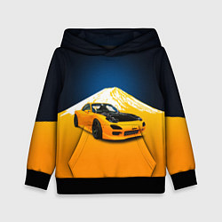 Толстовка-худи детская Спортивный японский автомобиль, цвет: 3D-черный