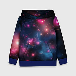 Толстовка-худи детская Абстрактный космос фантастика, цвет: 3D-синий