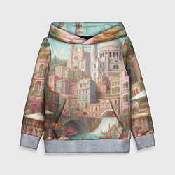 Толстовка-худи детская Город в восточном стиле, цвет: 3D-меланж