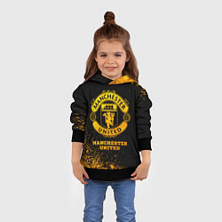 Толстовка-худи детская Manchester United - gold gradient, цвет: 3D-черный — фото 2