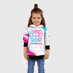 Толстовка-худи детская Bayer 04 neon gradient style, цвет: 3D-черный — фото 2