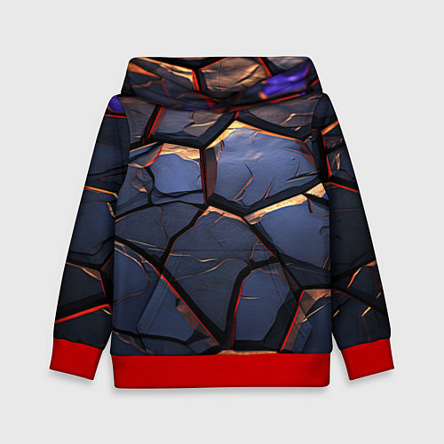 Детская толстовка Темная абстрактная объемная плитка / 3D-Красный – фото 1